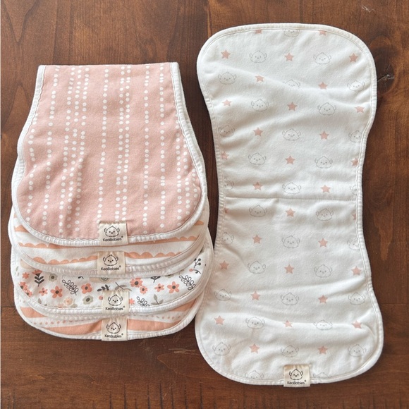 Keababies Other - KeaBabies 5pk Organic Cotton Burp Cloths Pink